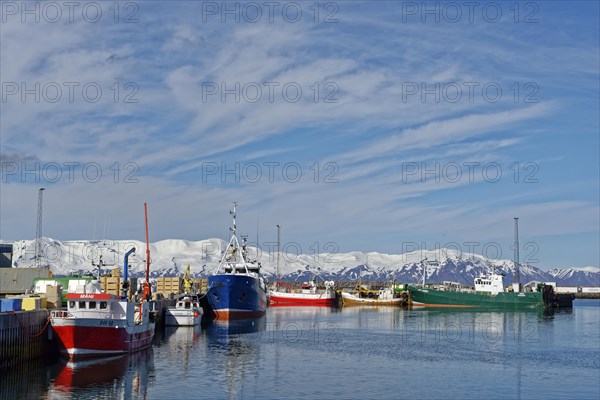 Fishing trawler in the harbour of Husavik