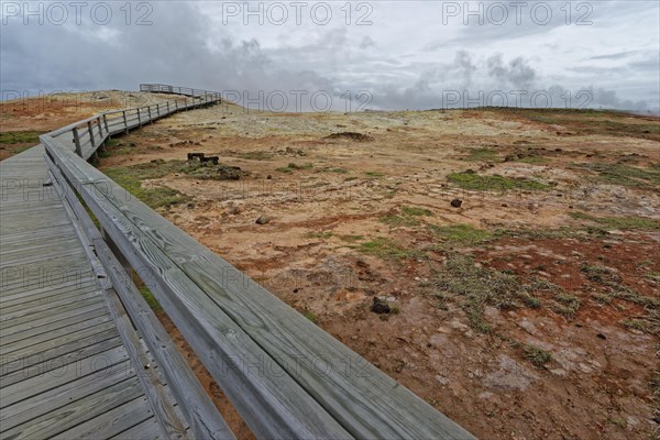 Viewing platform at geothermal area Gunnuhver