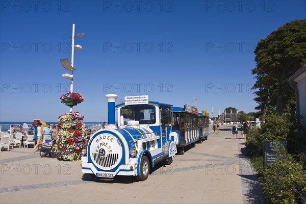 Baederexpress on the beach promenade of the Baltic resort Kuehlungsborn