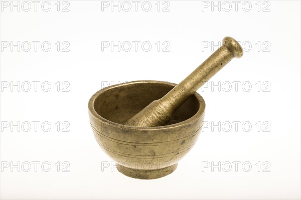 Mortar and pestle against a white background