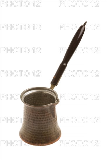 Turkish coffee pot on isolated white background
