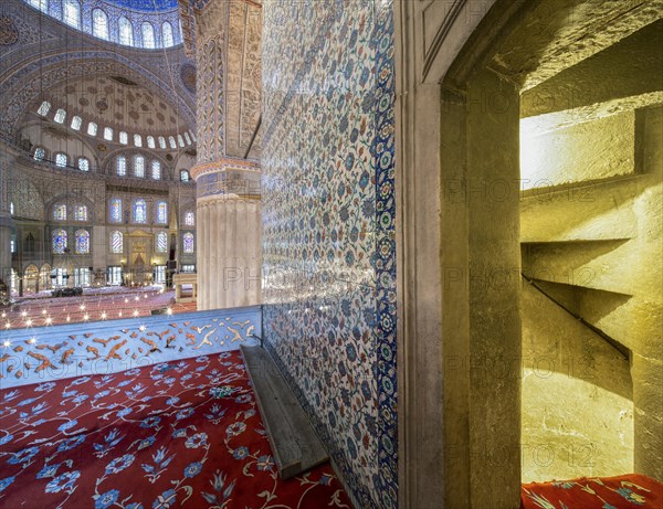 Interior view of the blue mosque