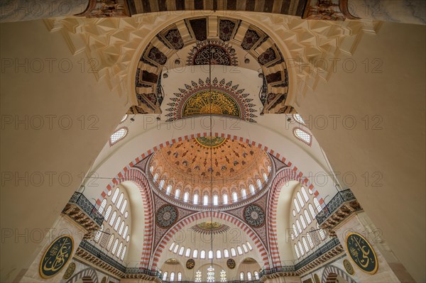 Interior view of the Suleymaniye Mosque