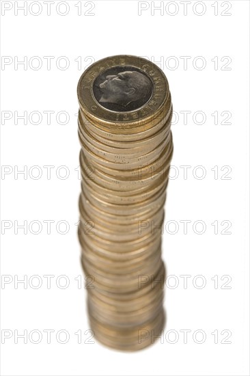 Turkish coins in isolated white background