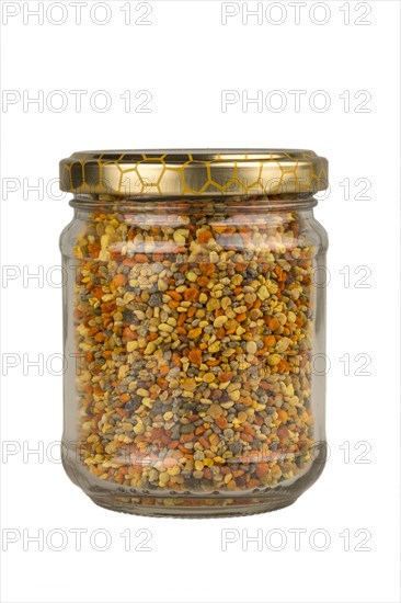 A jar of fresh bee pollen