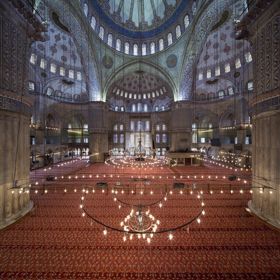 Interior view of the blue mosque