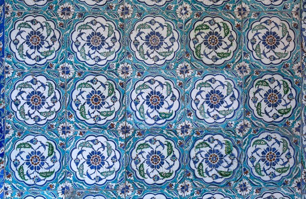 View of wall tiles in the blue mosque