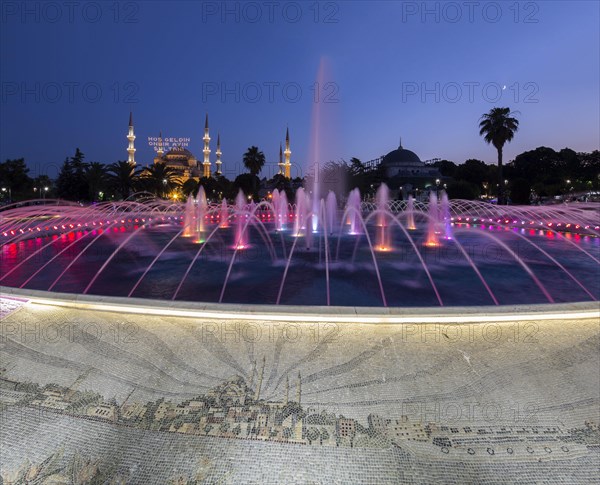 View of Sultanahmet Mosque from Sultanahmet Park in Istanbul