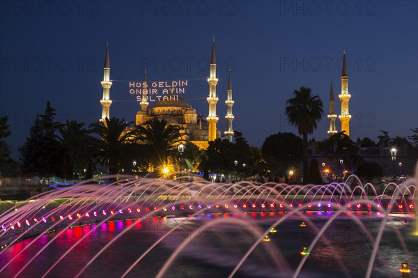 View of Sultanahmet Mosque from Sultanahmet Park in Istanbul