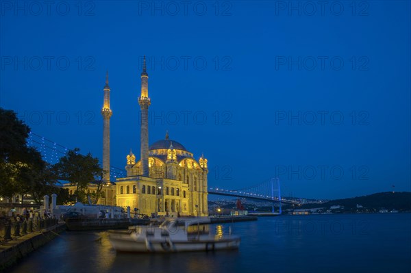 Ortakoy Mosque by night in Istanbul