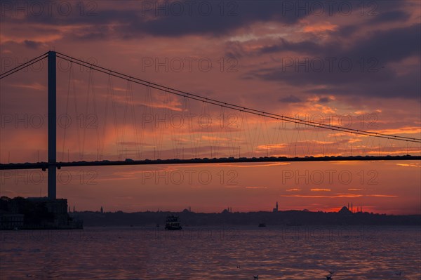 View at sunset from Cengelkoy to Istanbul