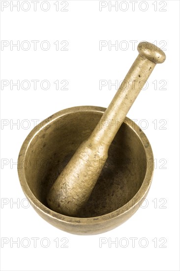 Mortar and pestle against a white background