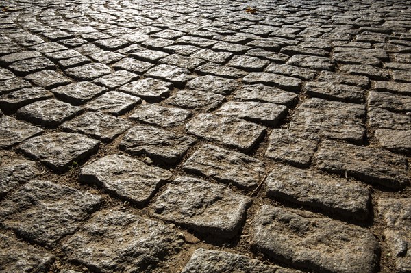 Macro viev of cobblestone street