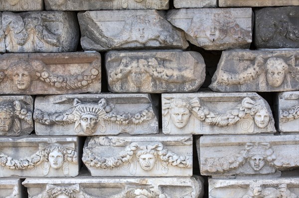 Friezes on the portico of Tiberius depicting various gods