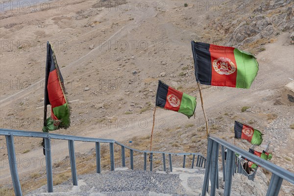 Afghan flags at Chil Zena