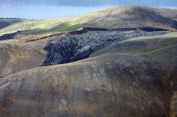 Lava on a barren mountainside