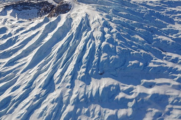 Huge ice masses of a glacier