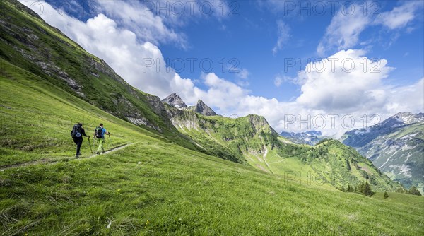 Two hikers on a hiking trail