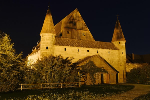 Illuminated town mill