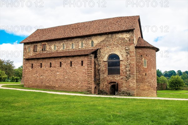 Side view of historic Einhard Basilica