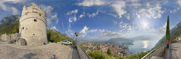 360 panoramic view on the Bastione antico with Torre di guardia del 500