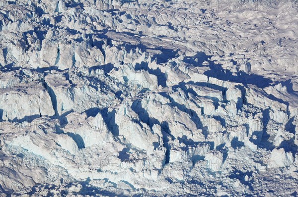 Huge ice masses of a glacier