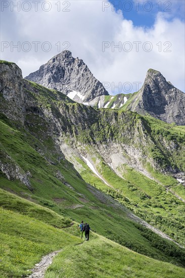 Two hikers on a hiking trail