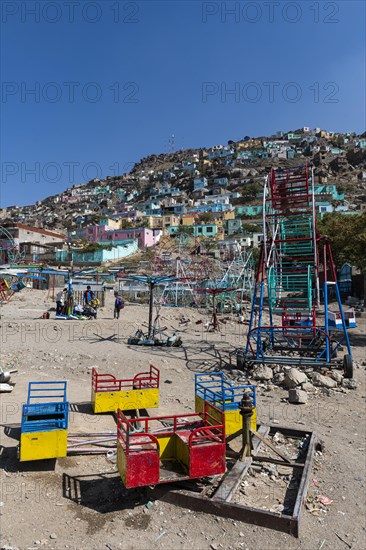 Old fashioned playground at the Sakhi Shah-e Mardan Shrine or Ziyarat-e Sakhi