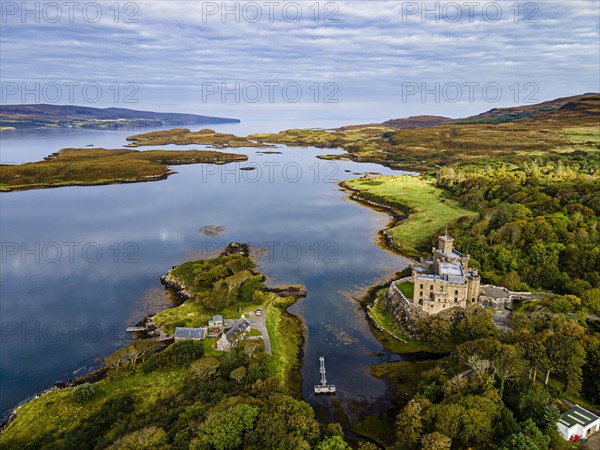 Aerial of Dunvegan castle