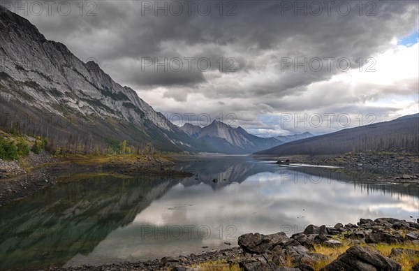 Mountains reflected in a lake