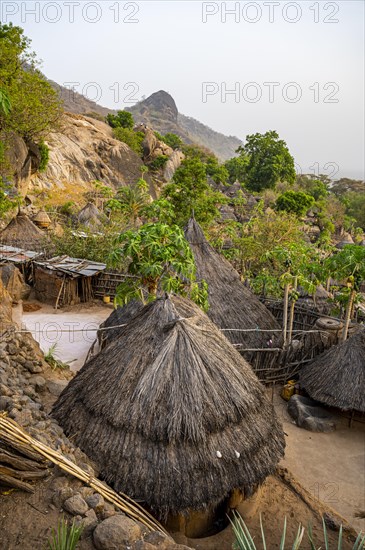 Tradtional build huts of the Otuho or Lutoko tribe in a village in the Imatong mountains