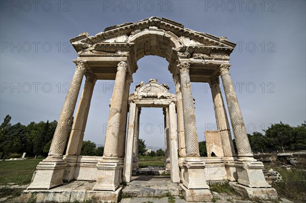 The tetrapylon is the main entrance to the temple of Aphrodite in Aphrodisias