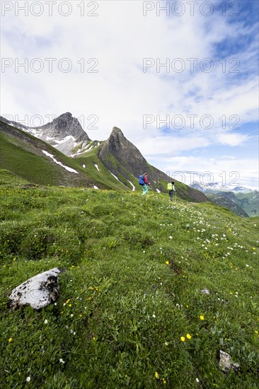 Two hikers on a hiking trail