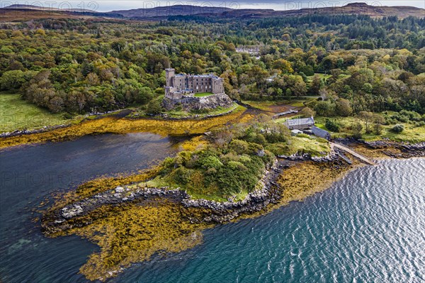 Aerial of Dunvegan castle