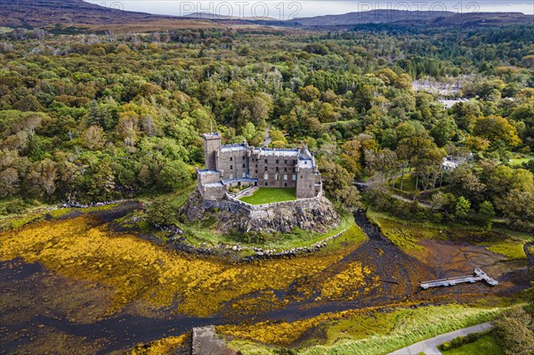 Aerial of Dunvegan castle