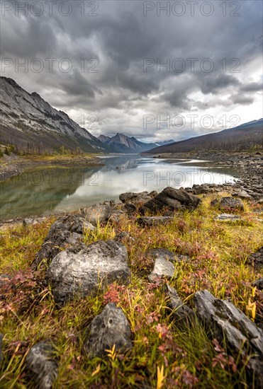 Mountains reflected in a lake