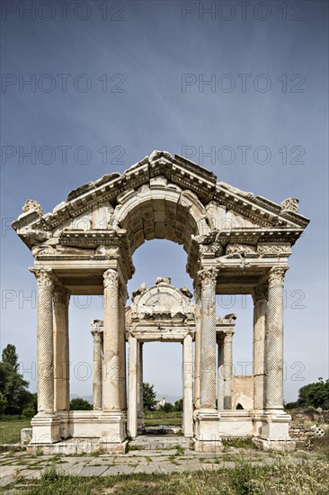 The tetrapylon is the main entrance to the temple of Aphrodite in Aphrodisias