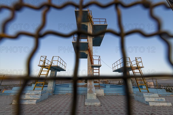 Former swimming pool where the Taliban were hanging their prisoners