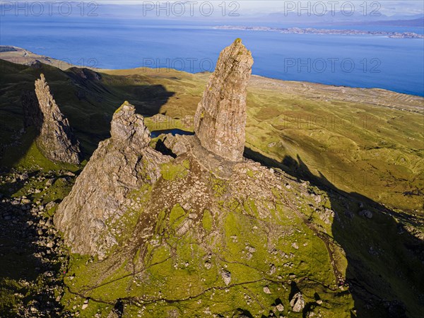 Aerial of the Storr pinnacle