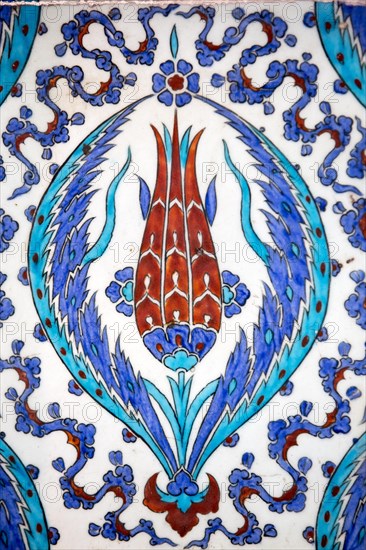 Macro view of the tiles in the Rustem Pasa Mosque