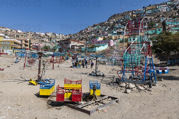 Old fashioned playground at the Sakhi Shah-e Mardan Shrine or Ziyarat-e Sakhi