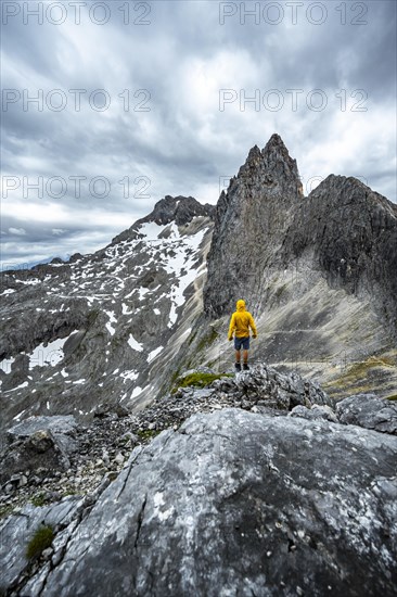 Hiker at the summit of the Westliche Toerlspitze