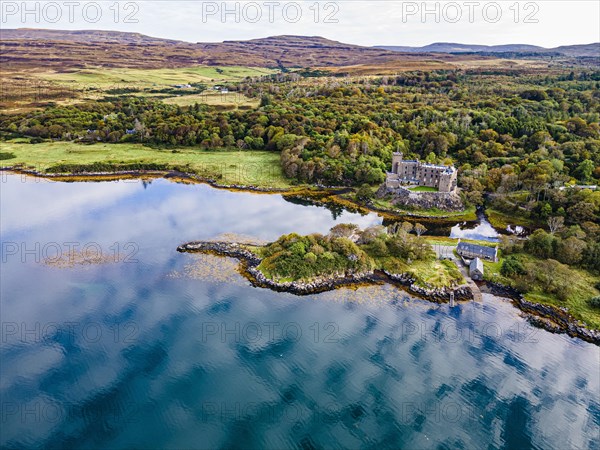 Aerial of Dunvegan castle