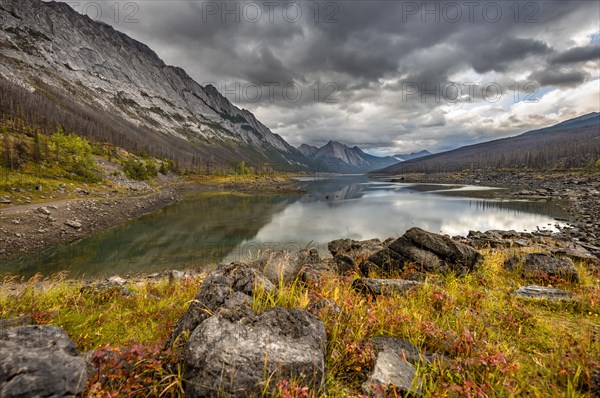 Mountains reflected in a lake