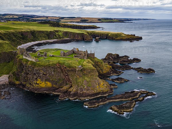 Aerial of Dunnottar Castle