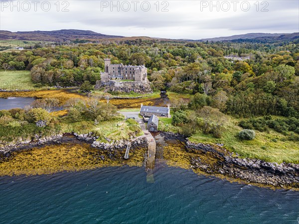 Aerial of Dunvegan castle