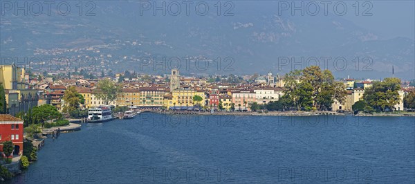 Town view of Riva del Garda and Lake Garda in the morning