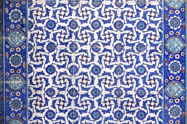 Macro view of the tiles in the Rustem Pasa Mosque