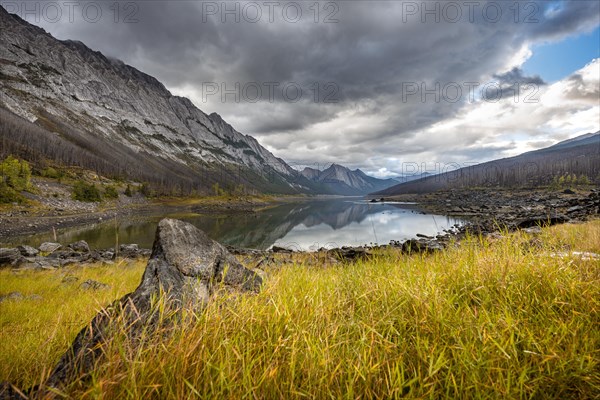 Mountains reflected in a lake