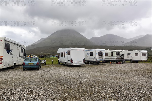 Campervans on a pitch